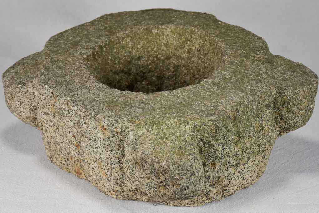 Spectacular 17th-century granite mortar 17" x 13¾"
