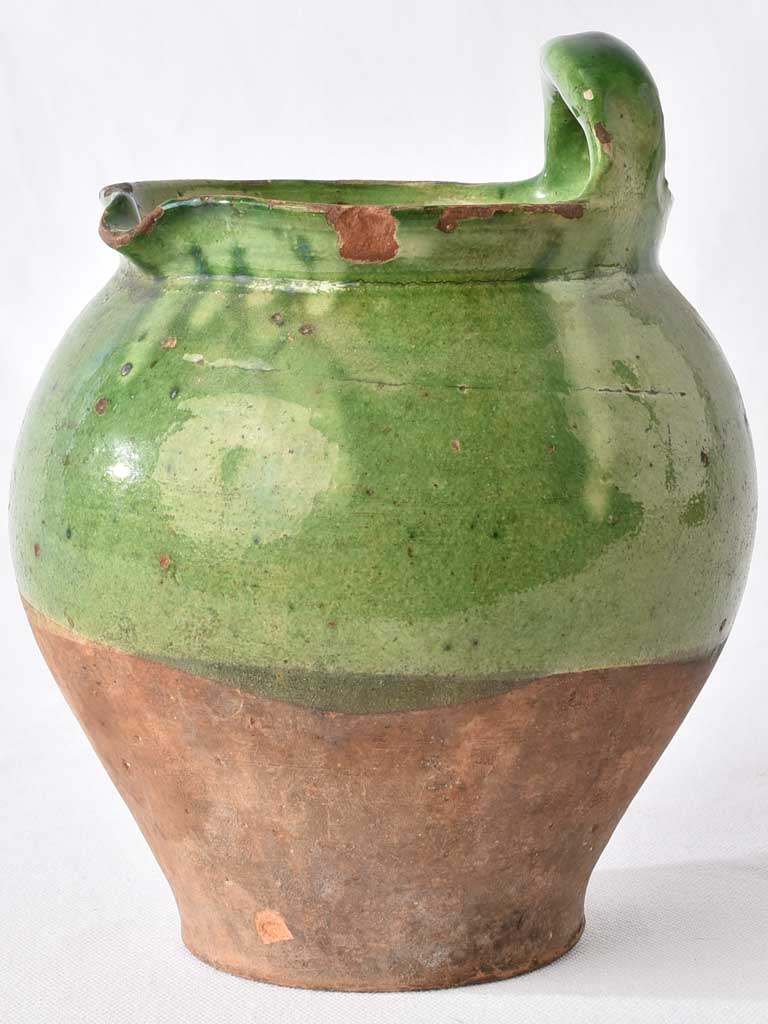 Carry pot w/ green glaze 8¾"