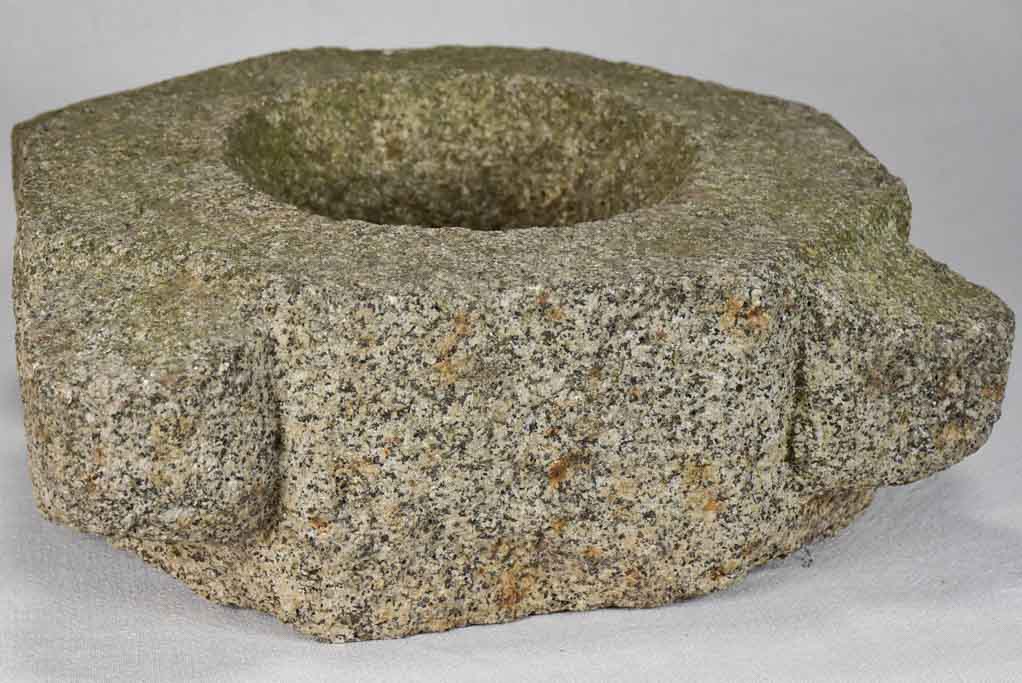 Spectacular 17th-century granite mortar 17" x 13¾"