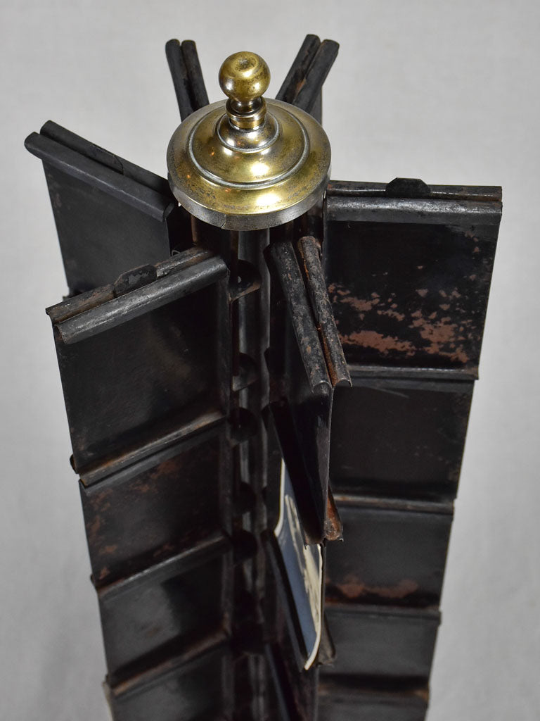 Antique French post card display stand - black 38½"