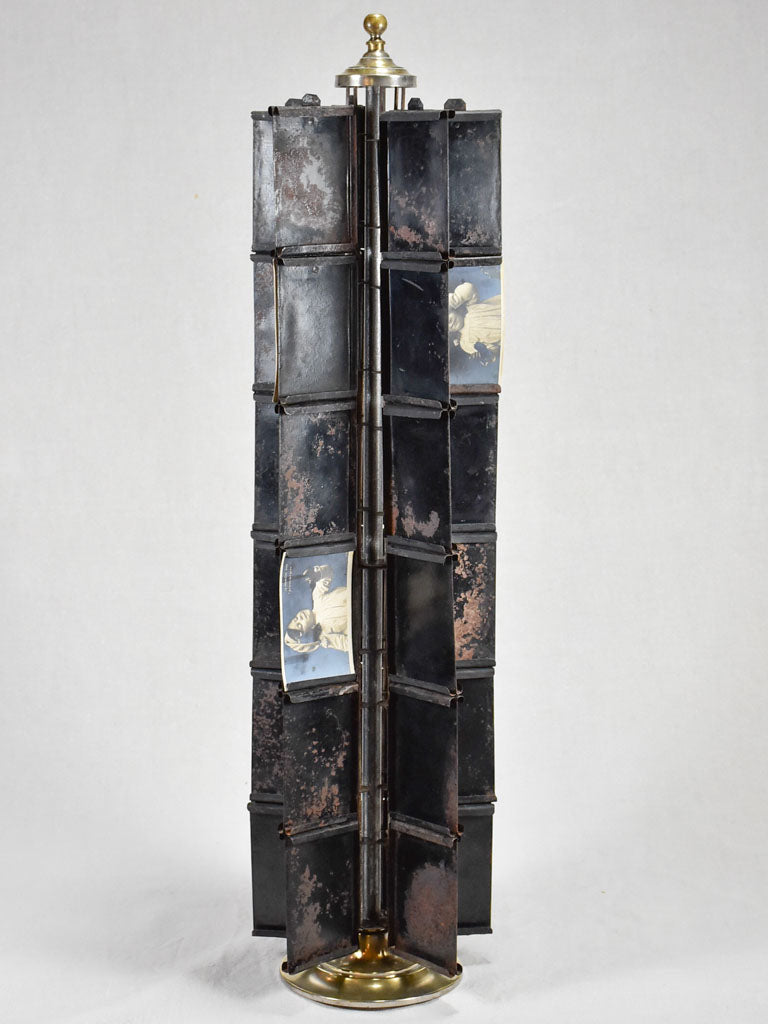 Antique French post card display stand - black 38½"