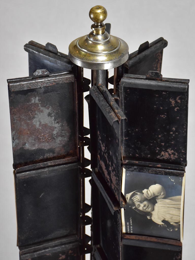 Antique French post card display stand - black 38½"