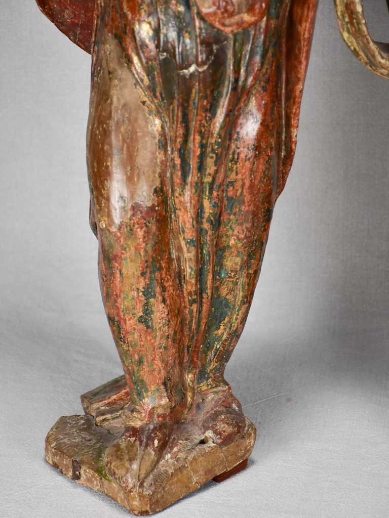 Pair of 16th-century religious statues 24¾"