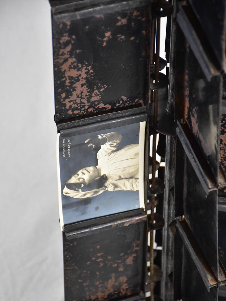 Antique French post card display stand - black 38½"