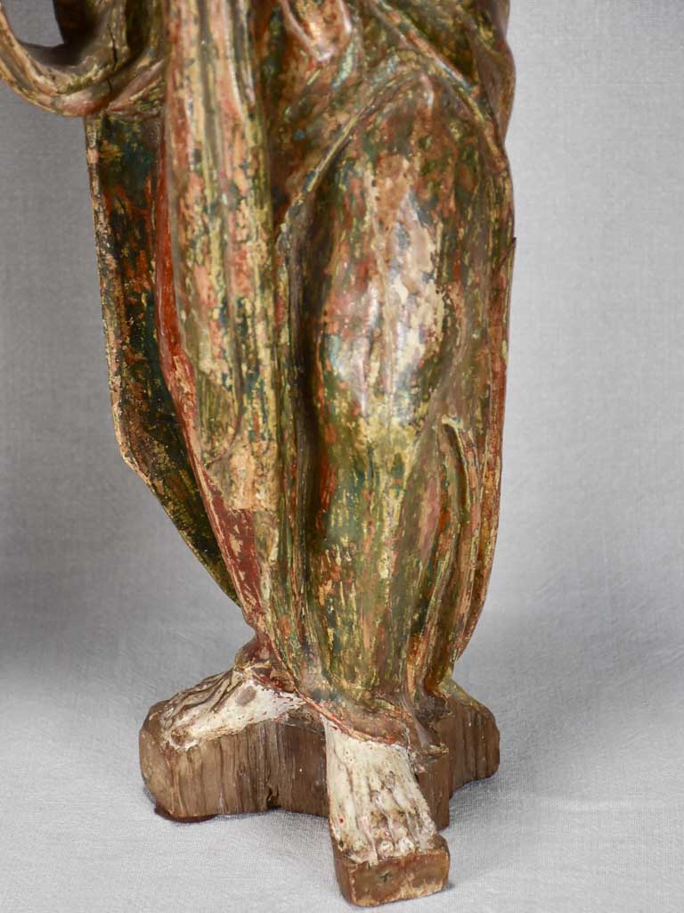 Pair of 16th-century religious statues 24¾"