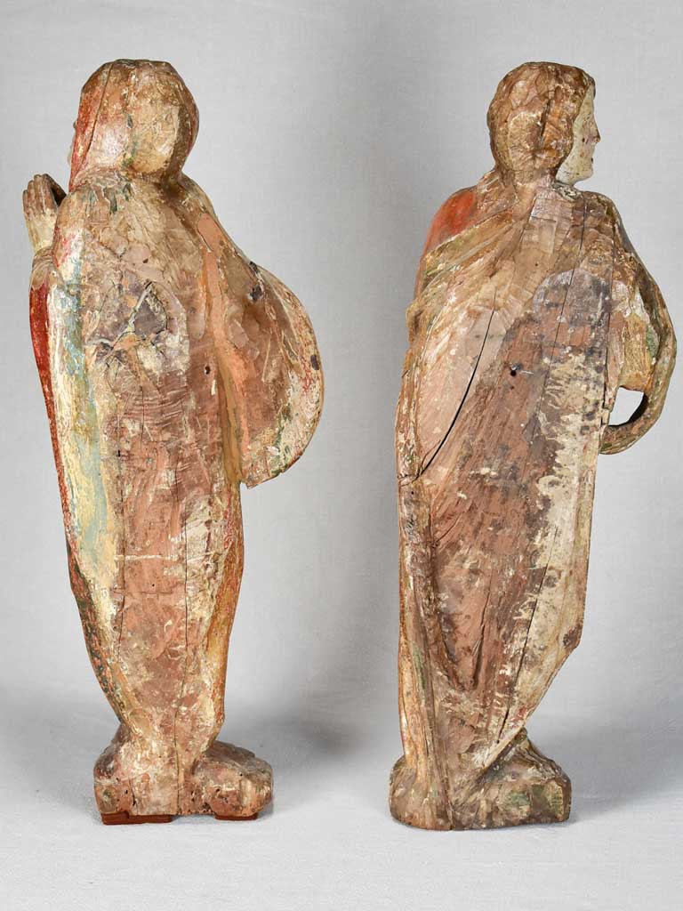 Pair of 16th-century religious statues 24¾"