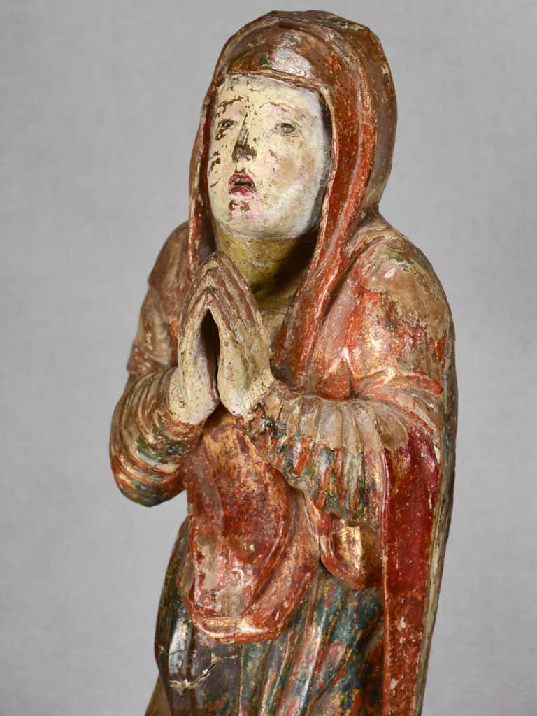 Pair of 16th-century religious statues 24¾"