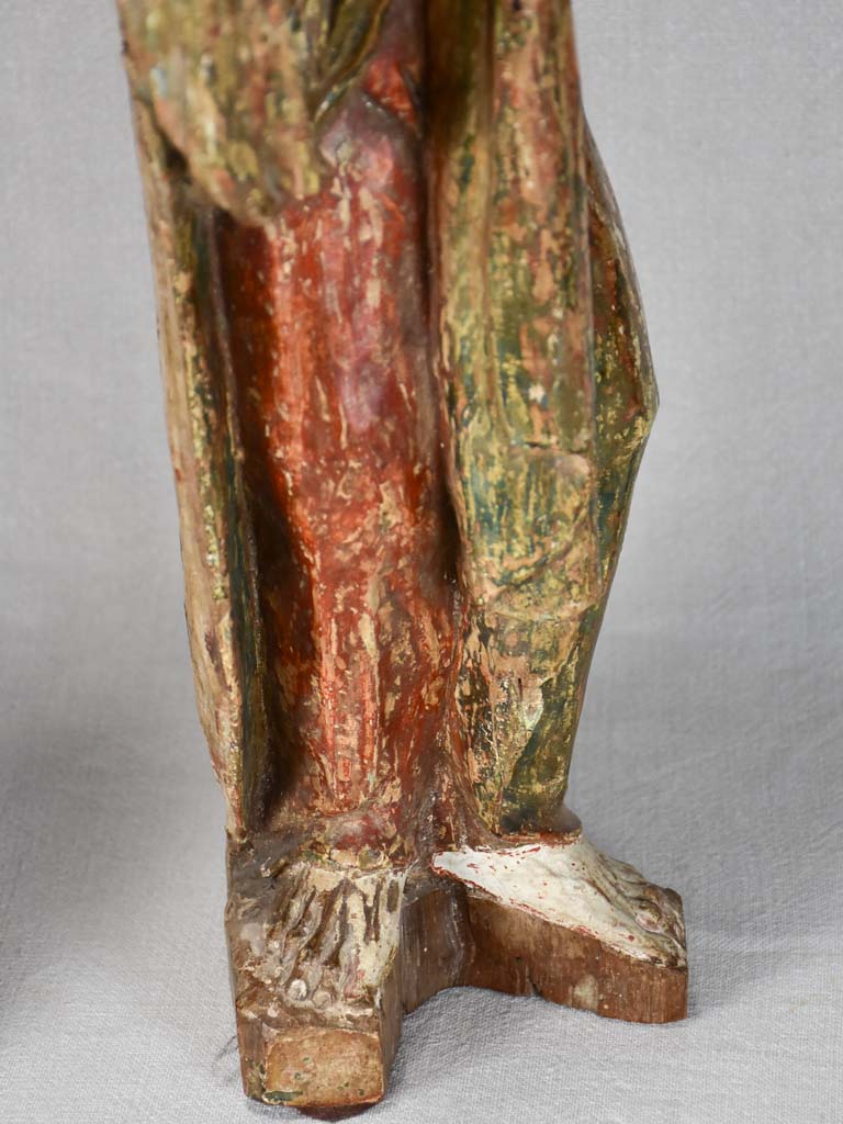 Pair of 16th-century religious statues 24¾"