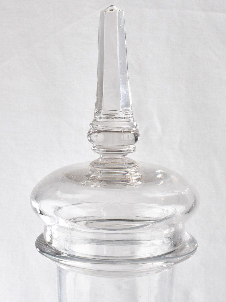 Collection of three lidded blown glass jars 19th century 21¾"