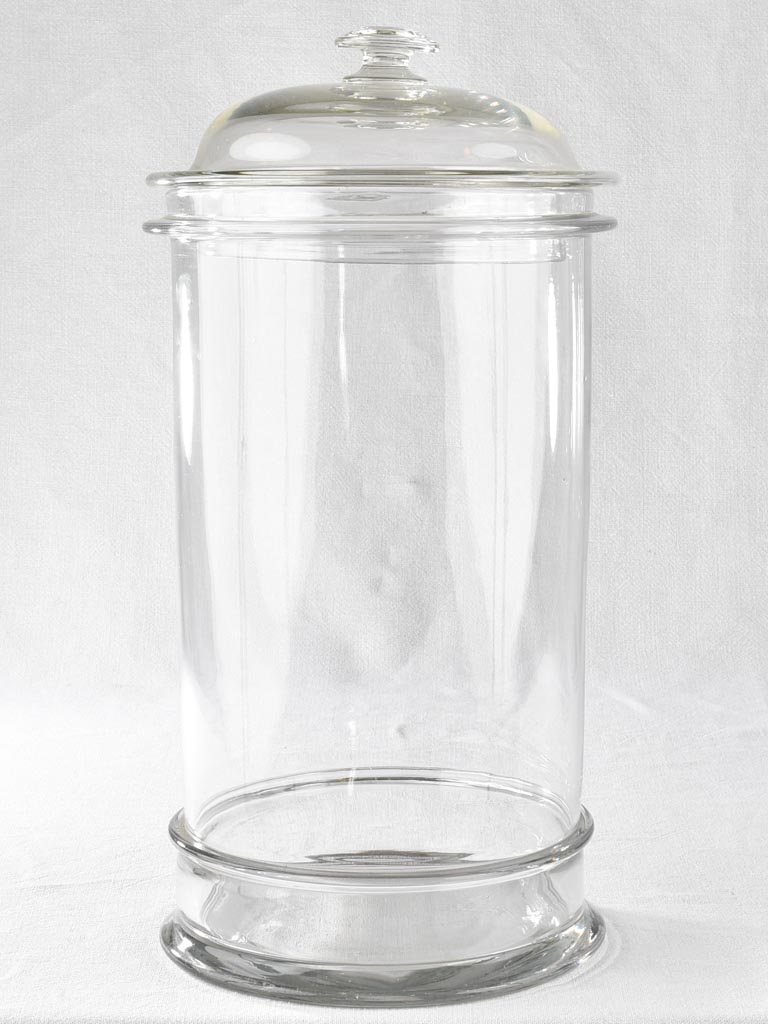 Collection of three lidded blown glass jars 19th century 21¾"