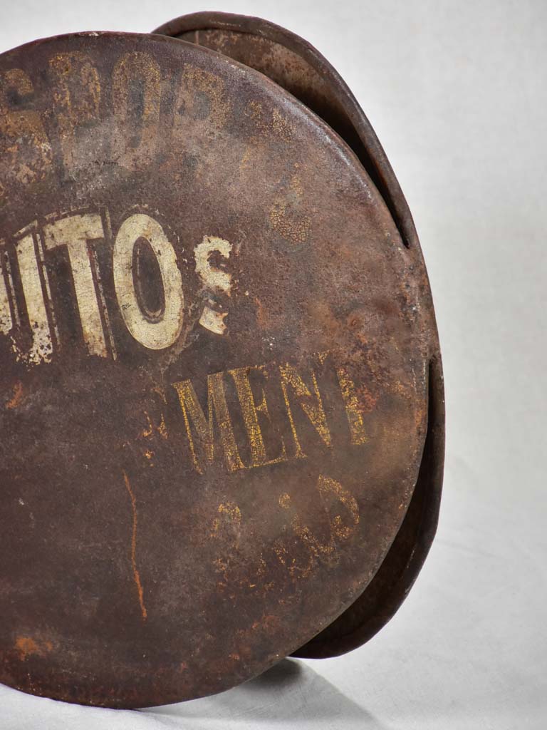 Antique French double sign - Autos 26¾"