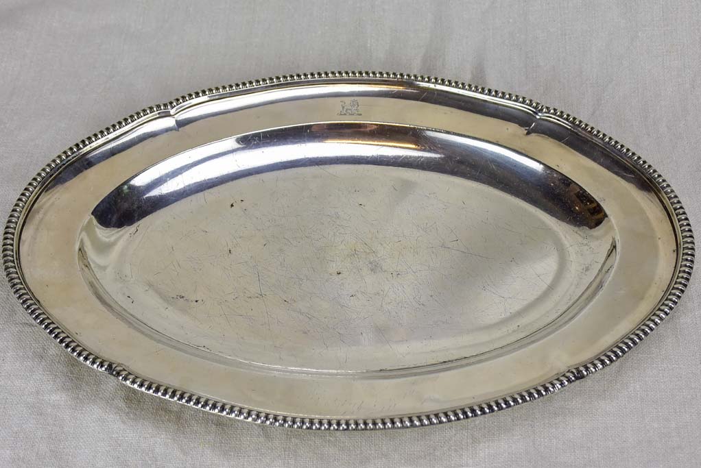 Early 19th Century Old Sheffield oval platter with family crest