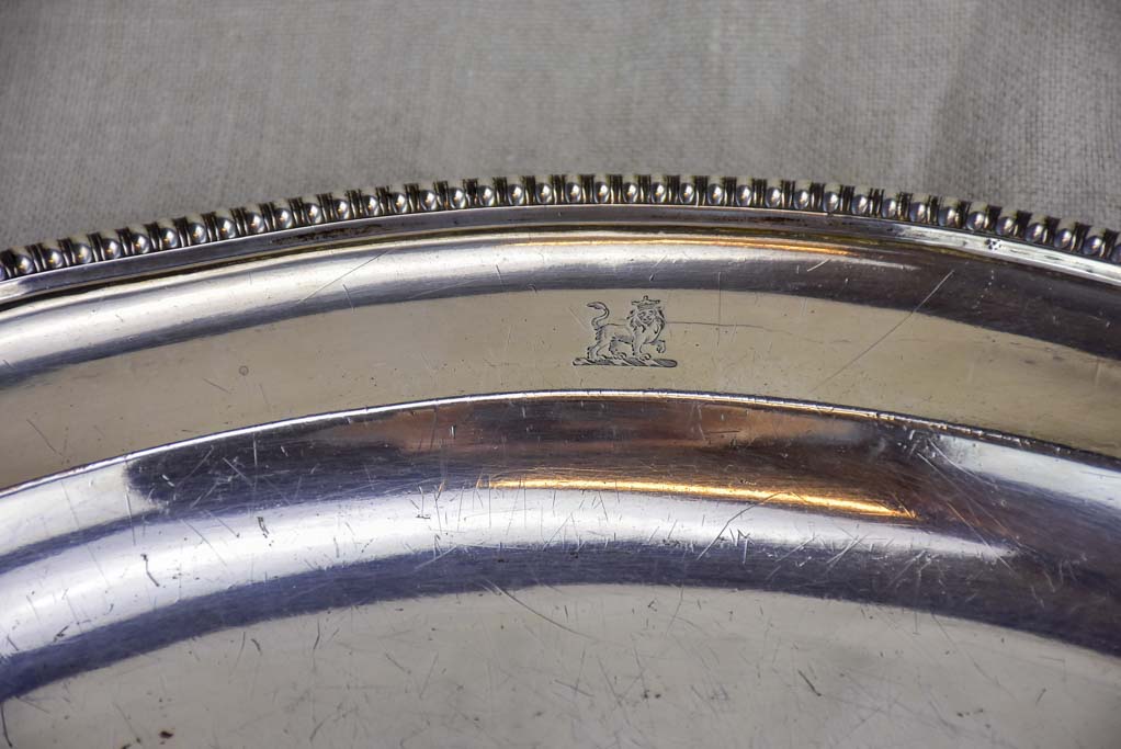 Early 19th Century Old Sheffield oval platter with family crest