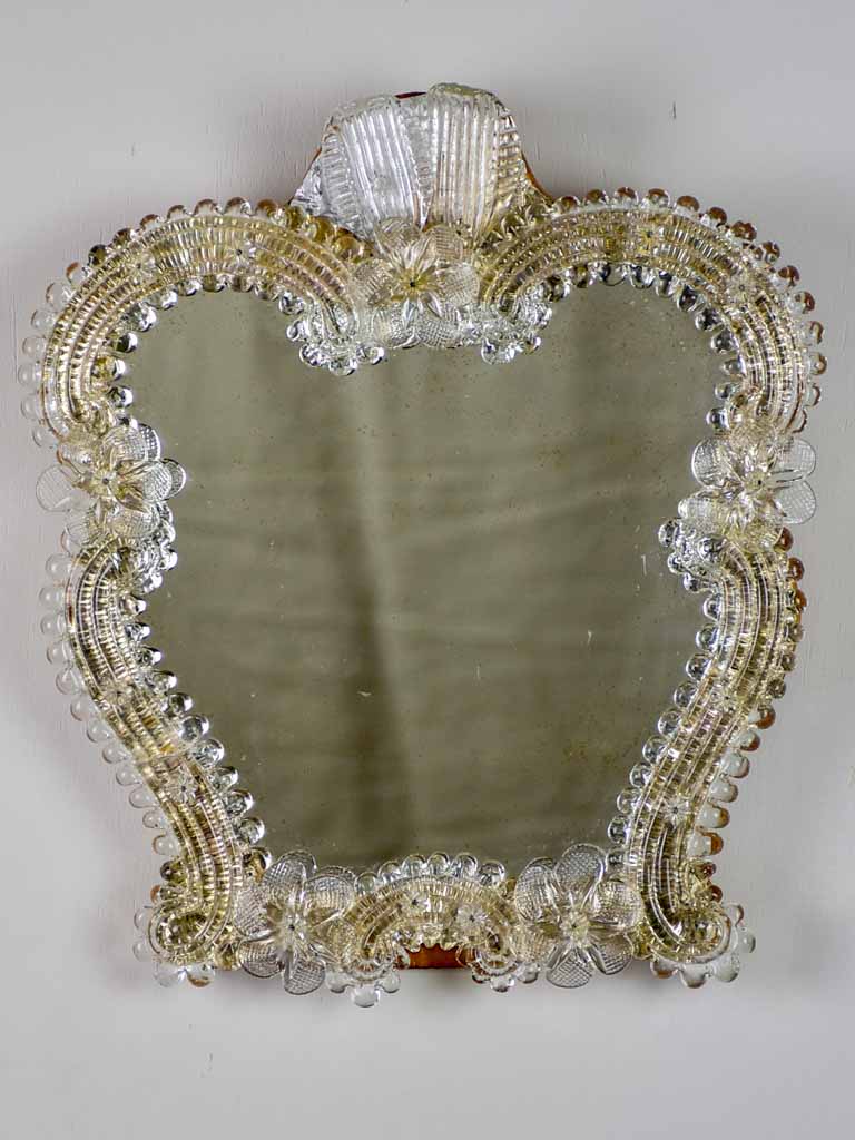 Small vintage Venetian style mirror with flowers