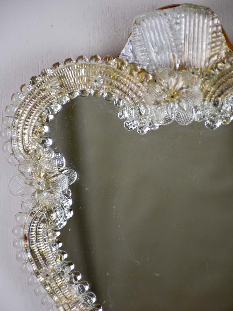 Small vintage Venetian style mirror with flowers