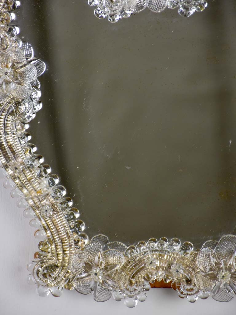 Small vintage Venetian style mirror with flowers