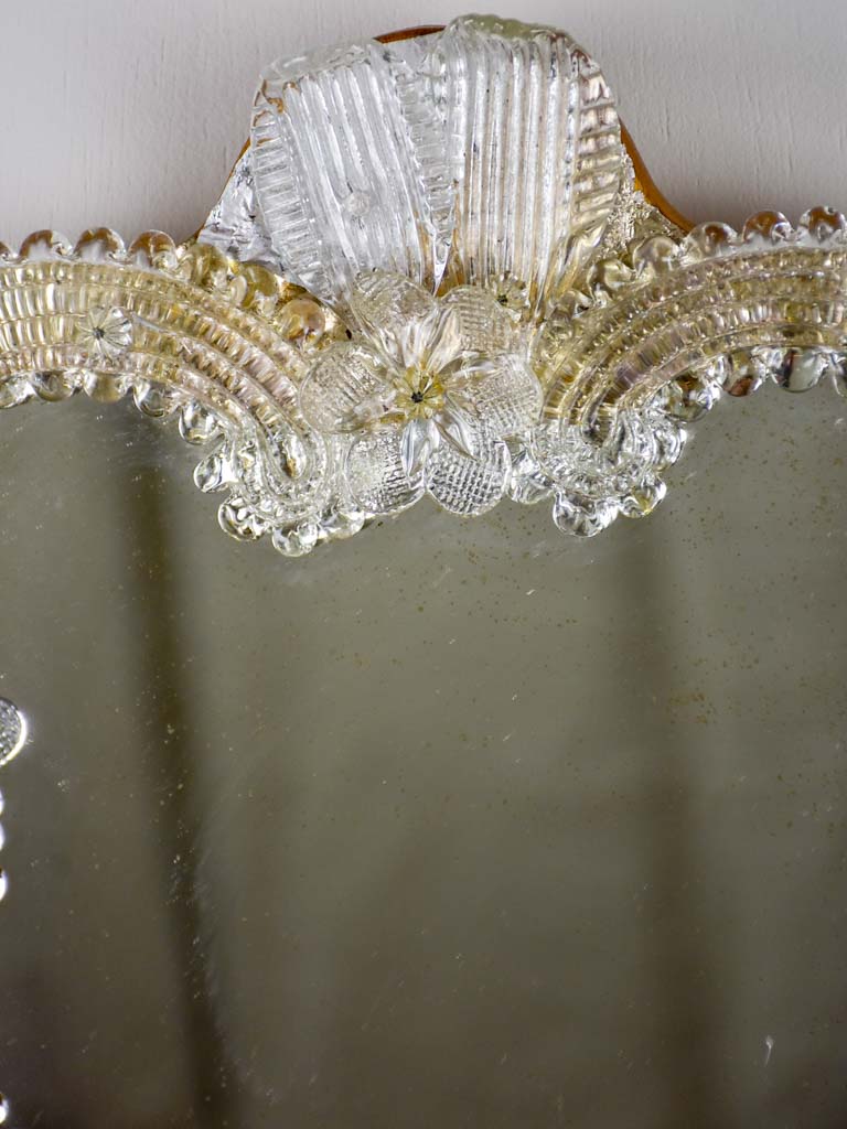 Small vintage Venetian style mirror with flowers
