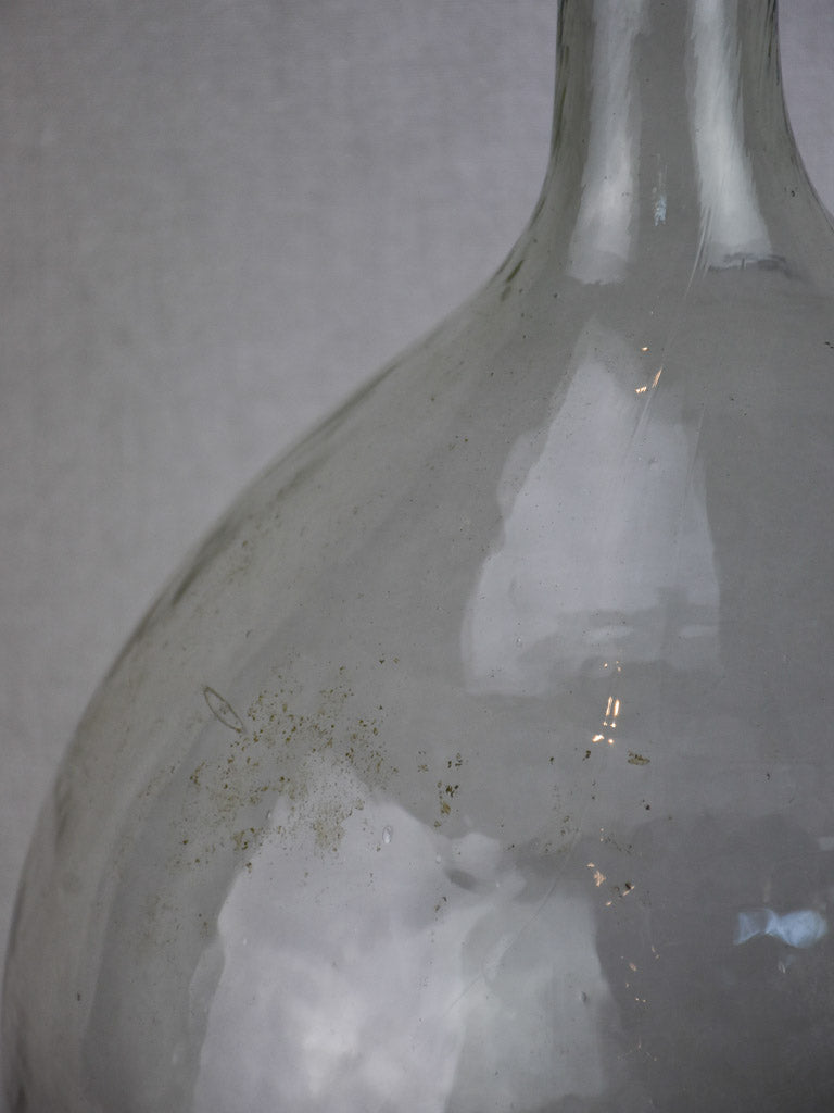 Antique French demijohn bottle with clear glass 19¾"