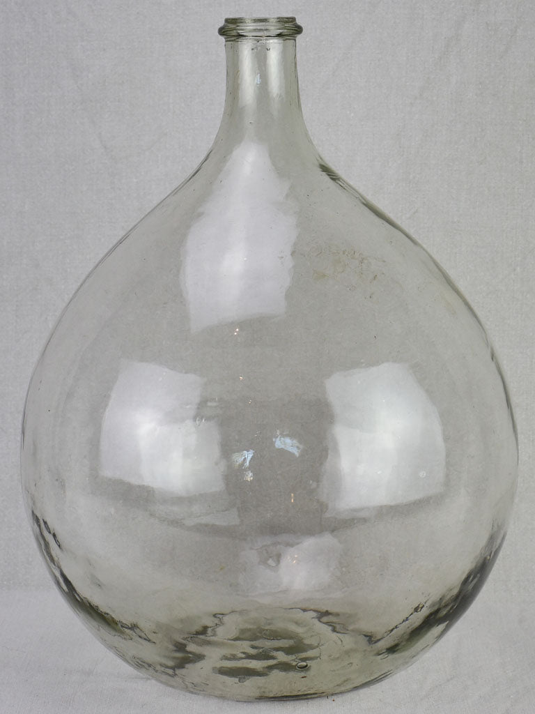 Antique French demijohn bottle with clear glass 19¾"