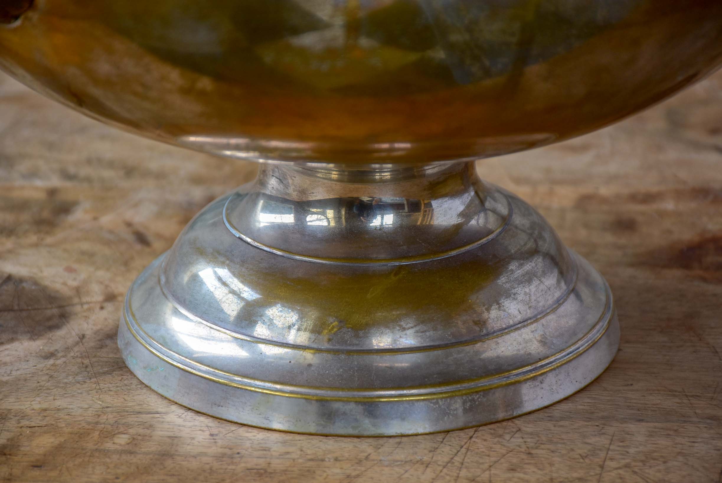 Antique French ice-bucket with lion's head handles