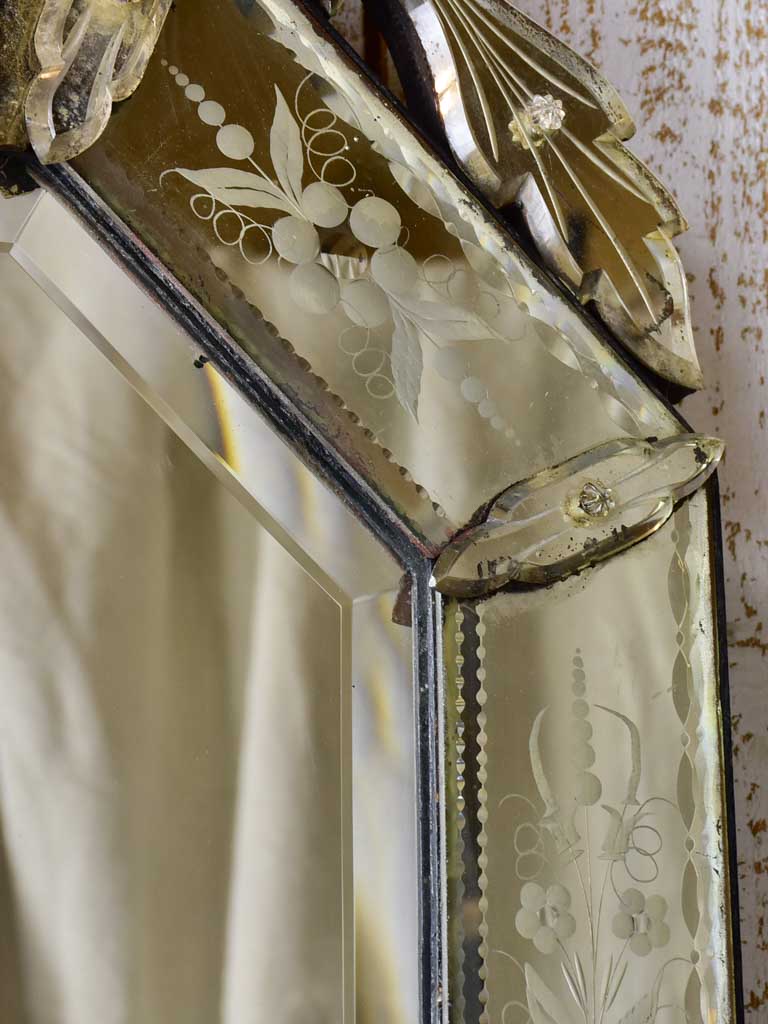 Early 20th Century Venetian mirror with crest 21¼" x 37½"