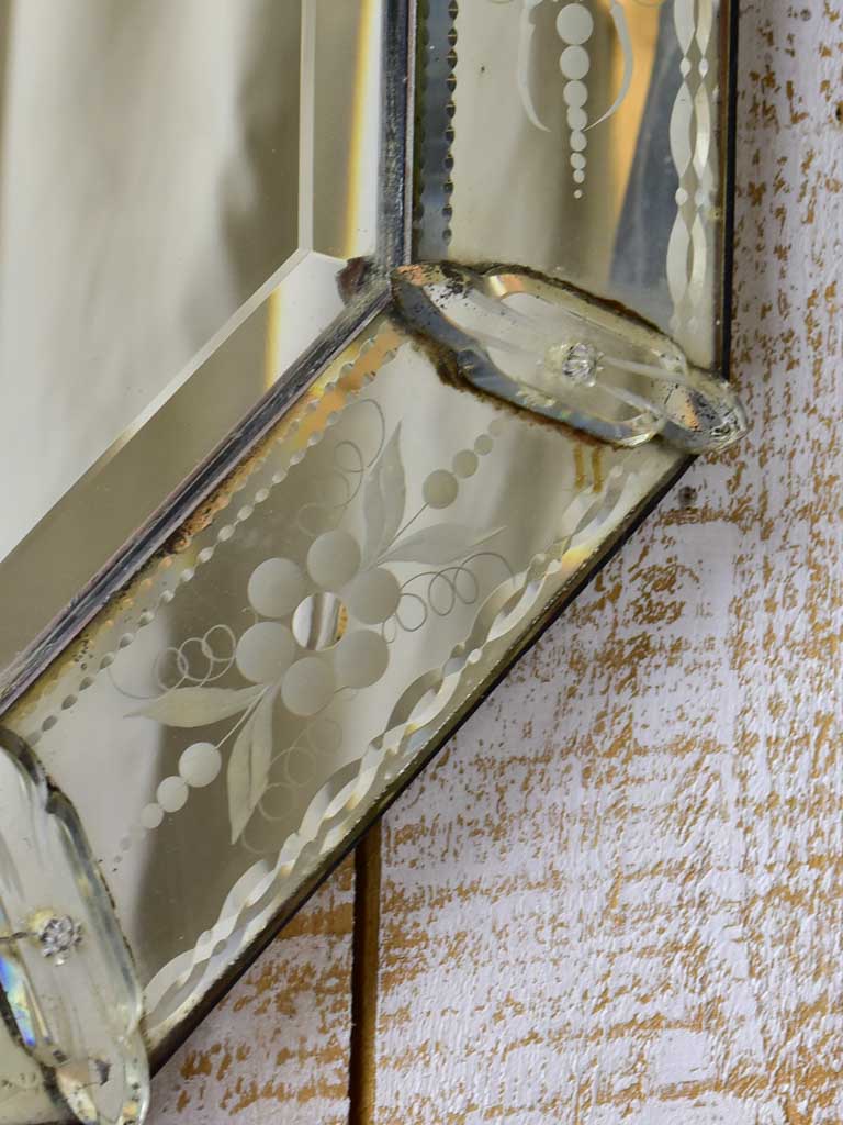 Early 20th Century Venetian mirror with crest 21¼" x 37½"