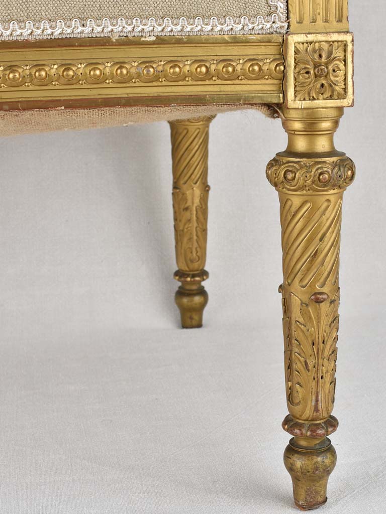 19th century banquette square armchair