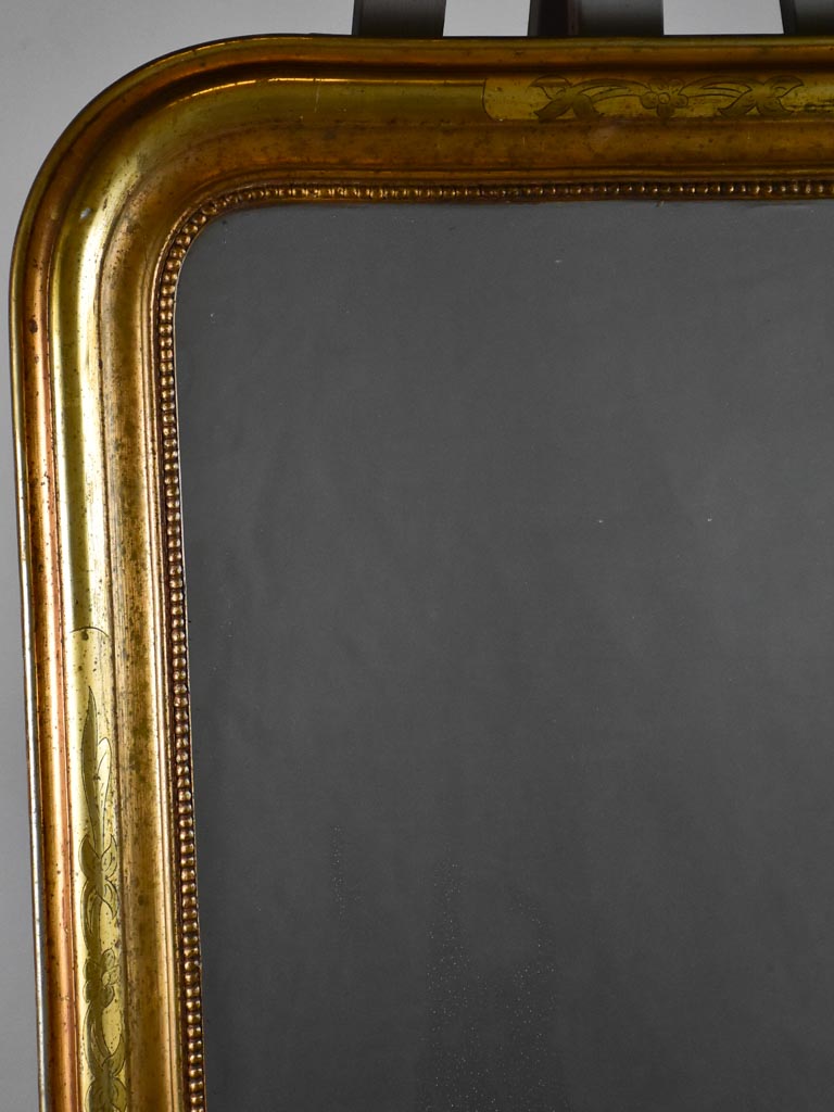 Antique French Louis Philippe mirror with gilt frame and mercury glass 25¼" x 35"
