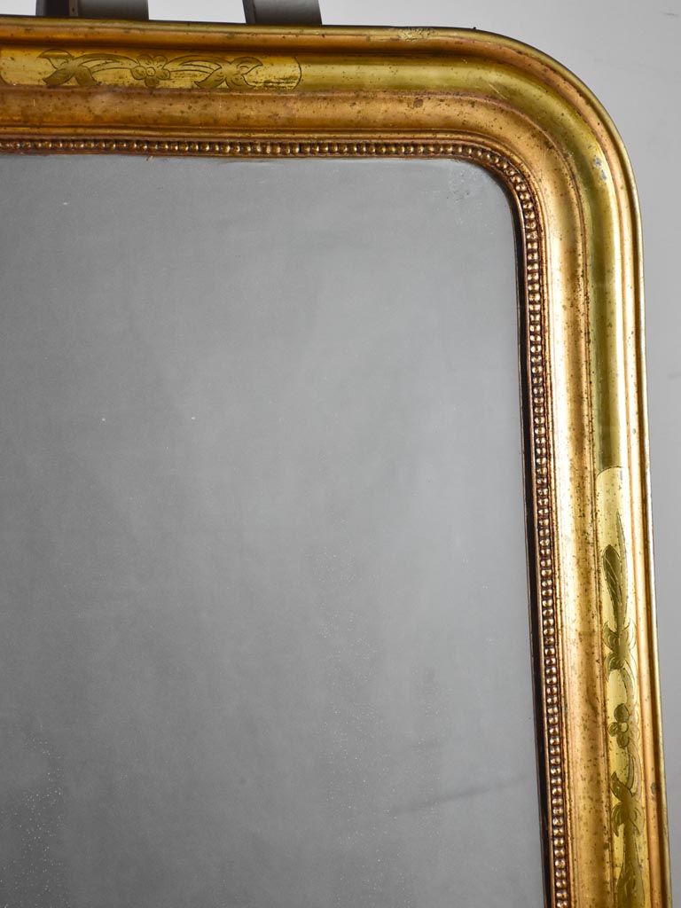 Antique French Louis Philippe mirror with gilt frame and mercury glass 25¼" x 35"