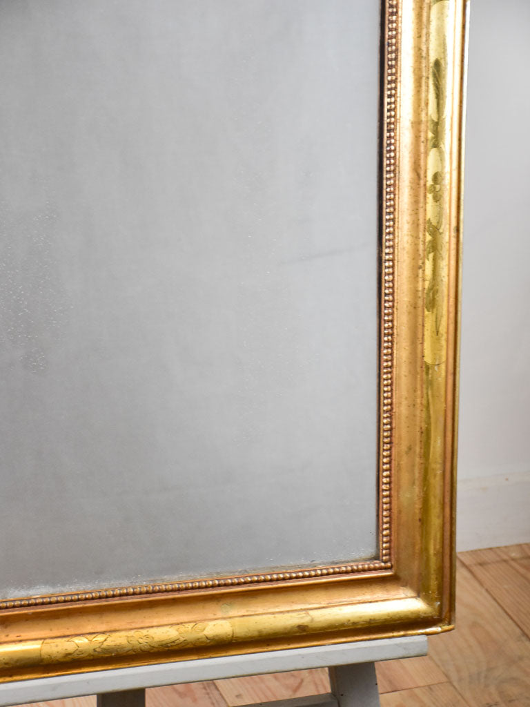 Antique French Louis Philippe mirror with gilt frame and mercury glass 25¼" x 35"