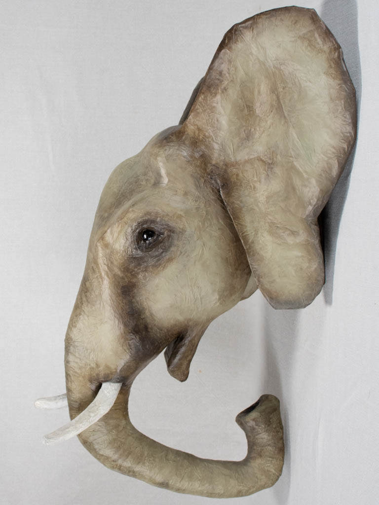 Artisan made papier-mâché elephant head 29¼"