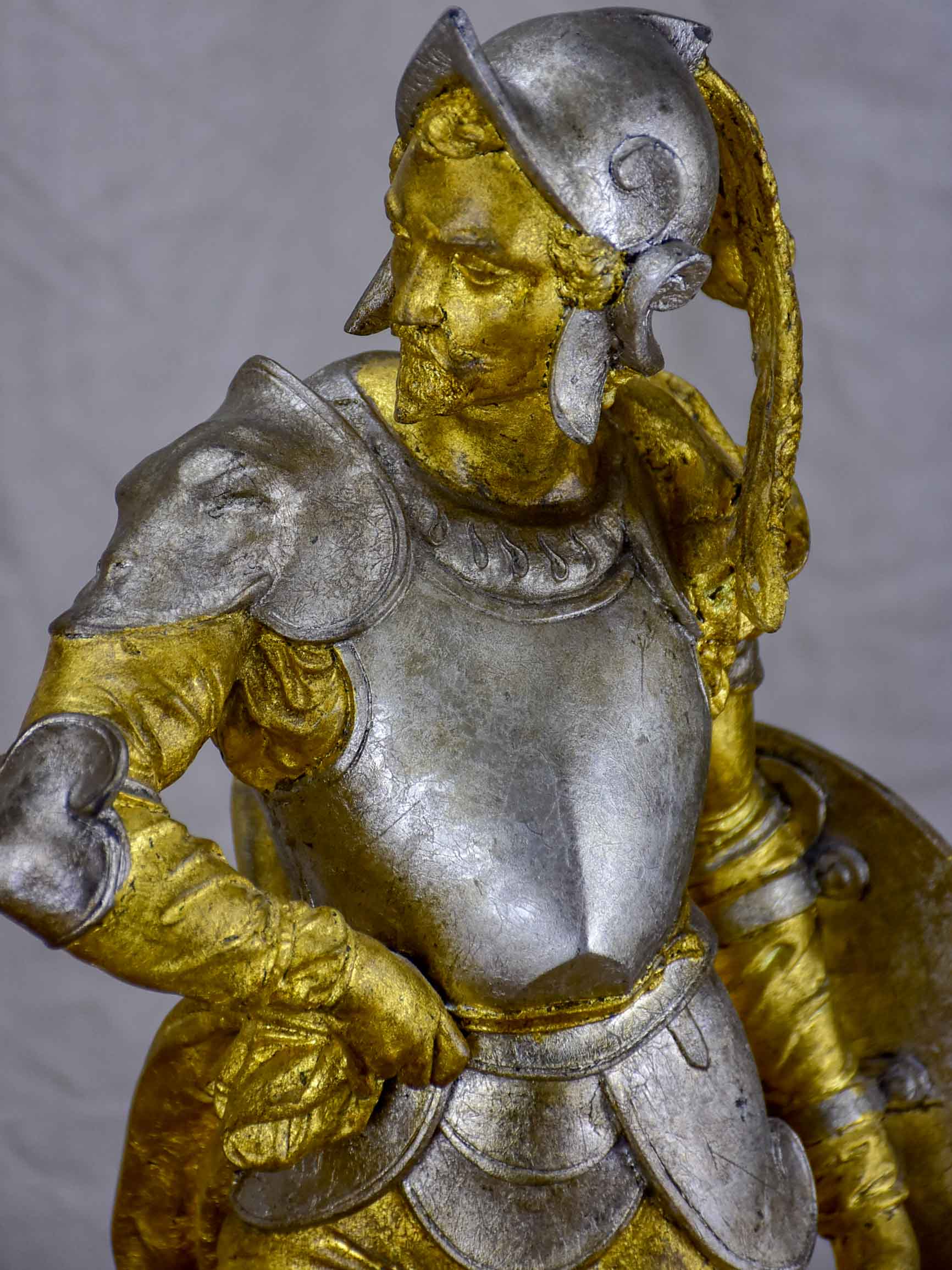 Pair of late 19th Century silver and gold statues
