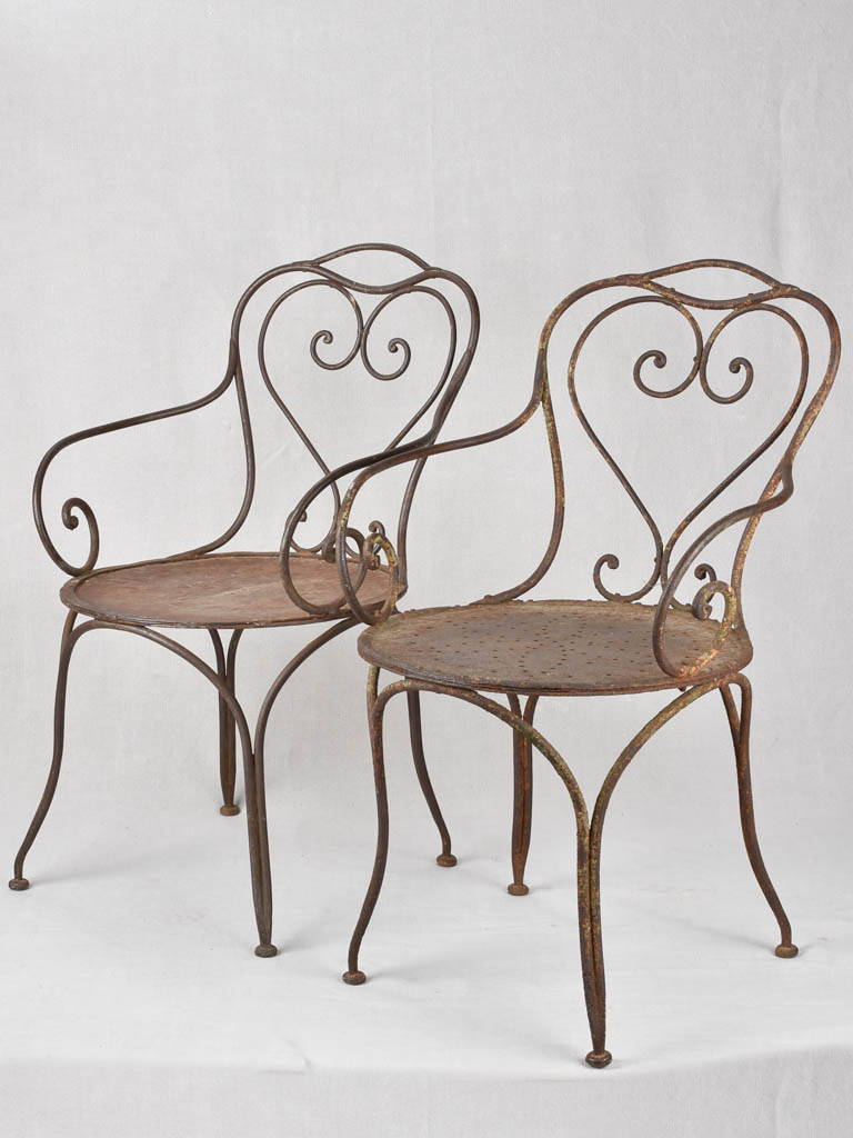 Pair of 19th century garden armchairs