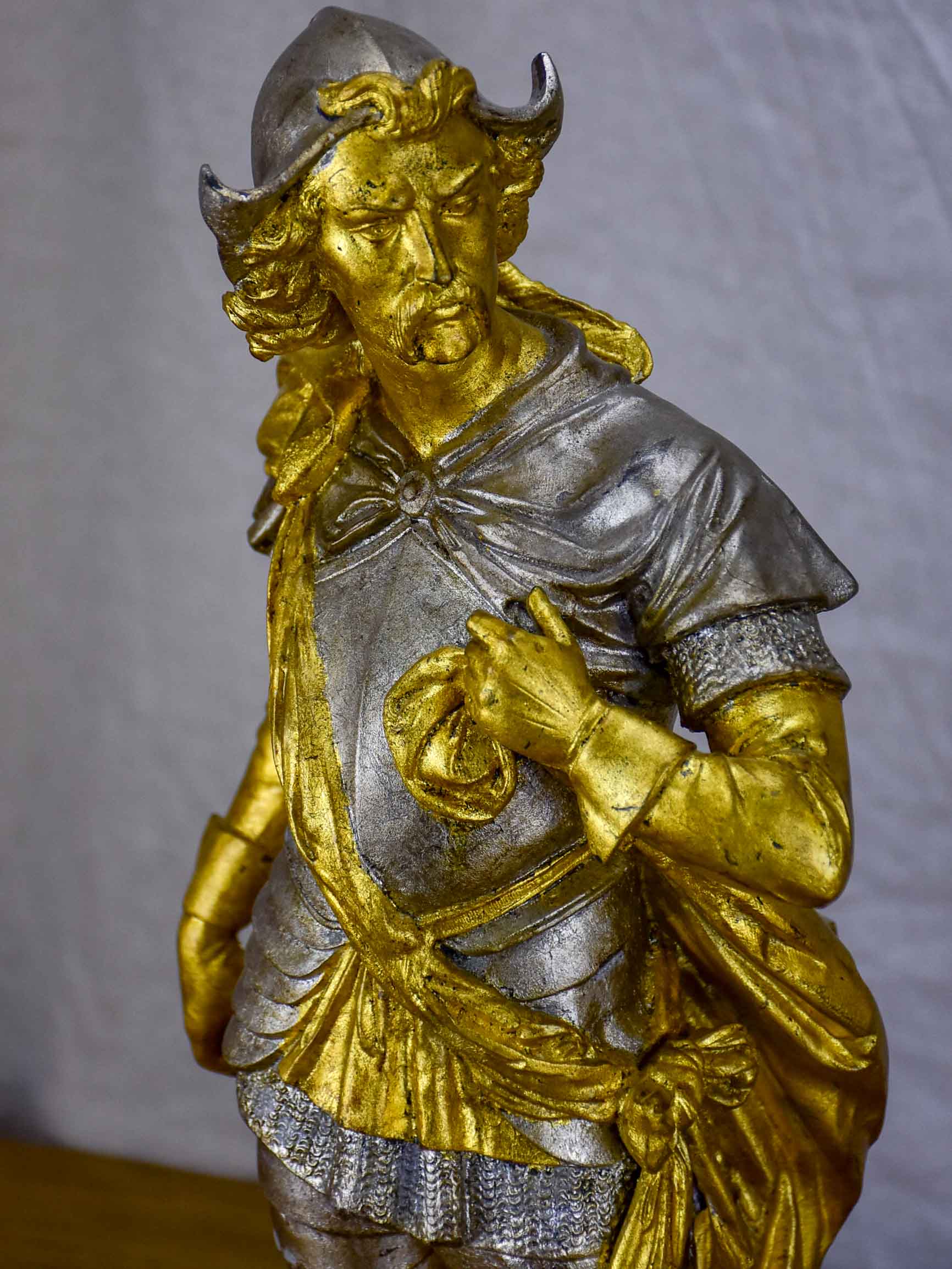 Pair of late 19th Century silver and gold statues