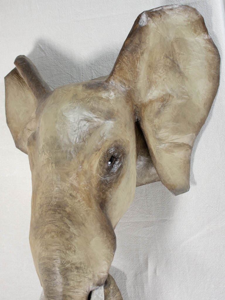Artisan made papier-mâché elephant head 29¼"