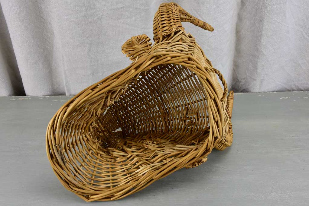 Vintage French bull's head - wicker