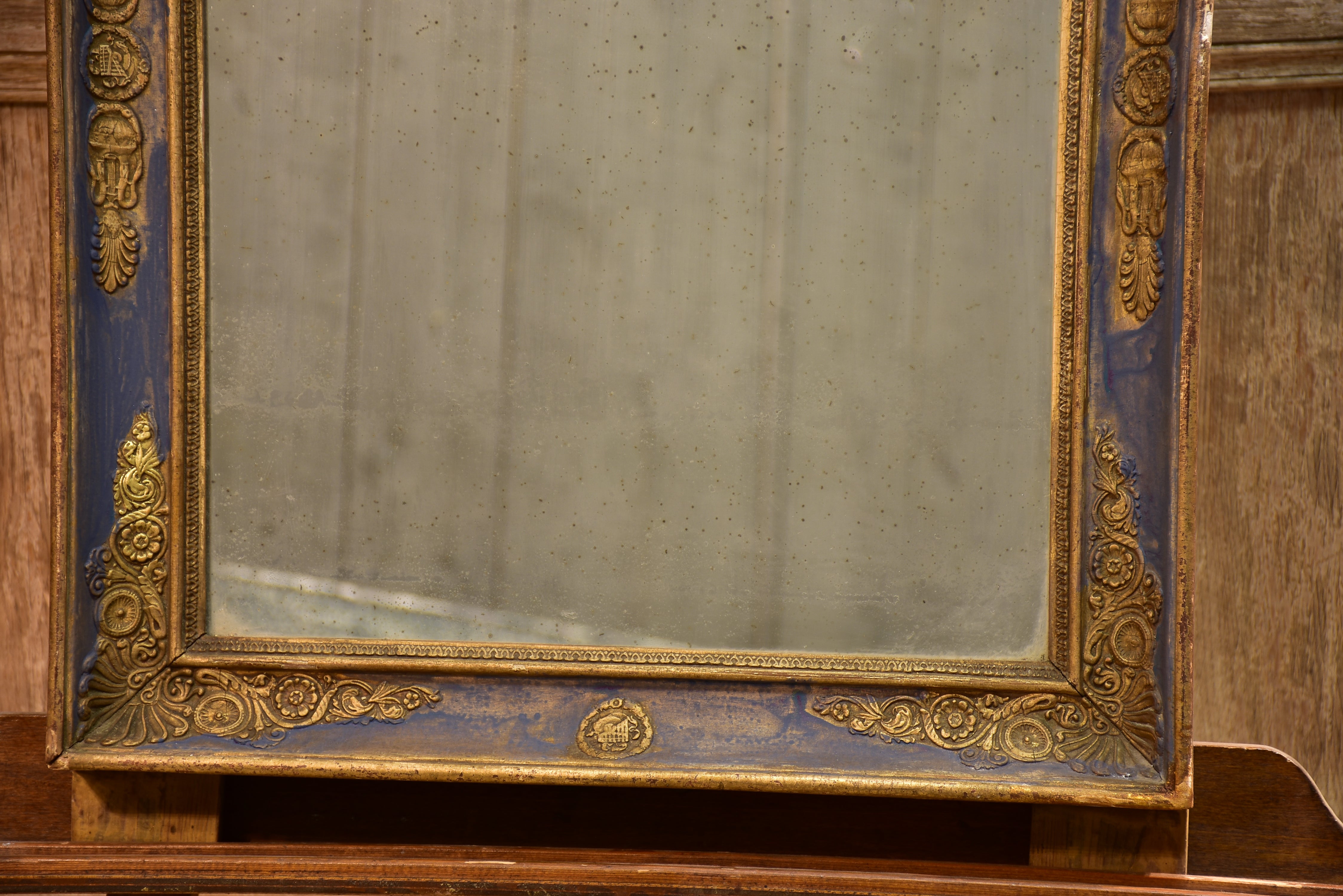 Early 19th century French Restauration mirror with blue patina