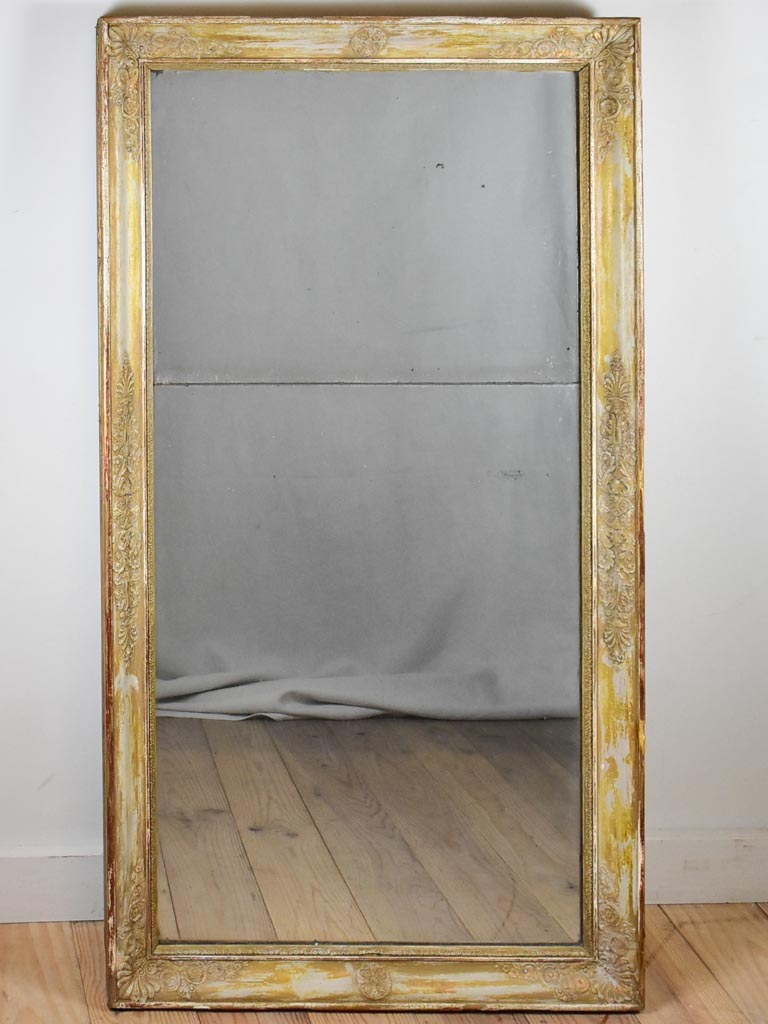 Large early 19th-century Restauration mirror with two panes 27¼" x 50"