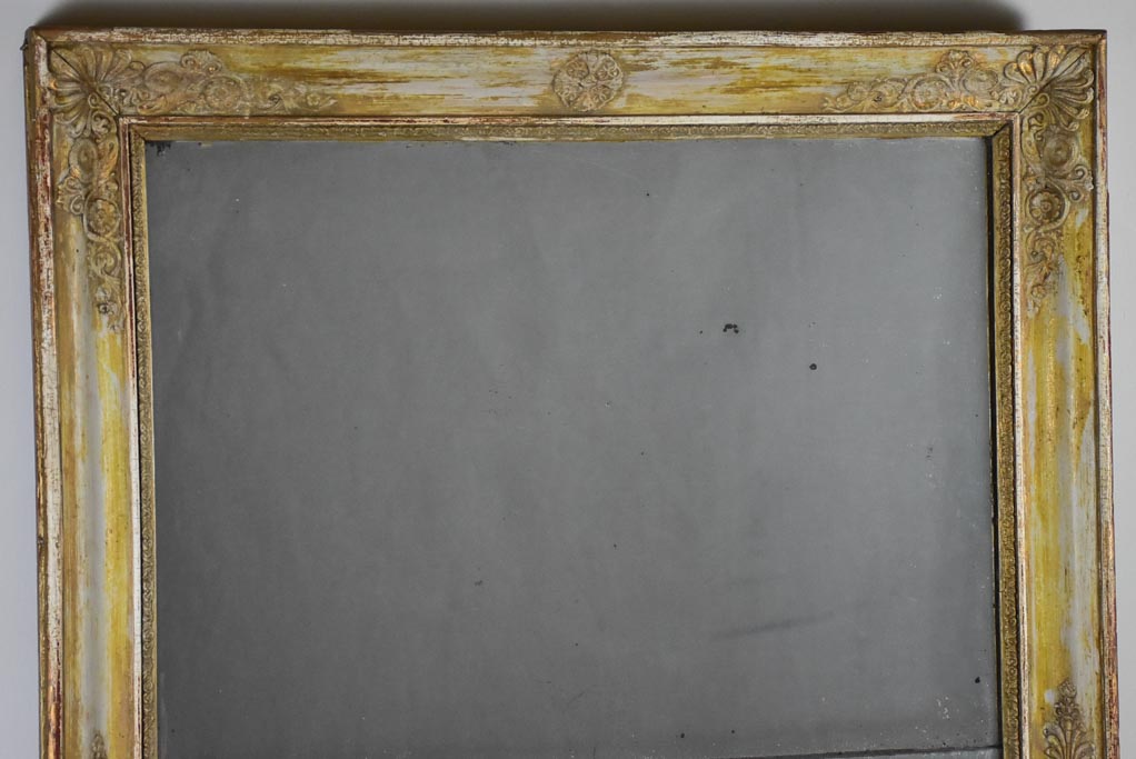 Large early 19th-century Restauration mirror with two panes 27¼" x 50"