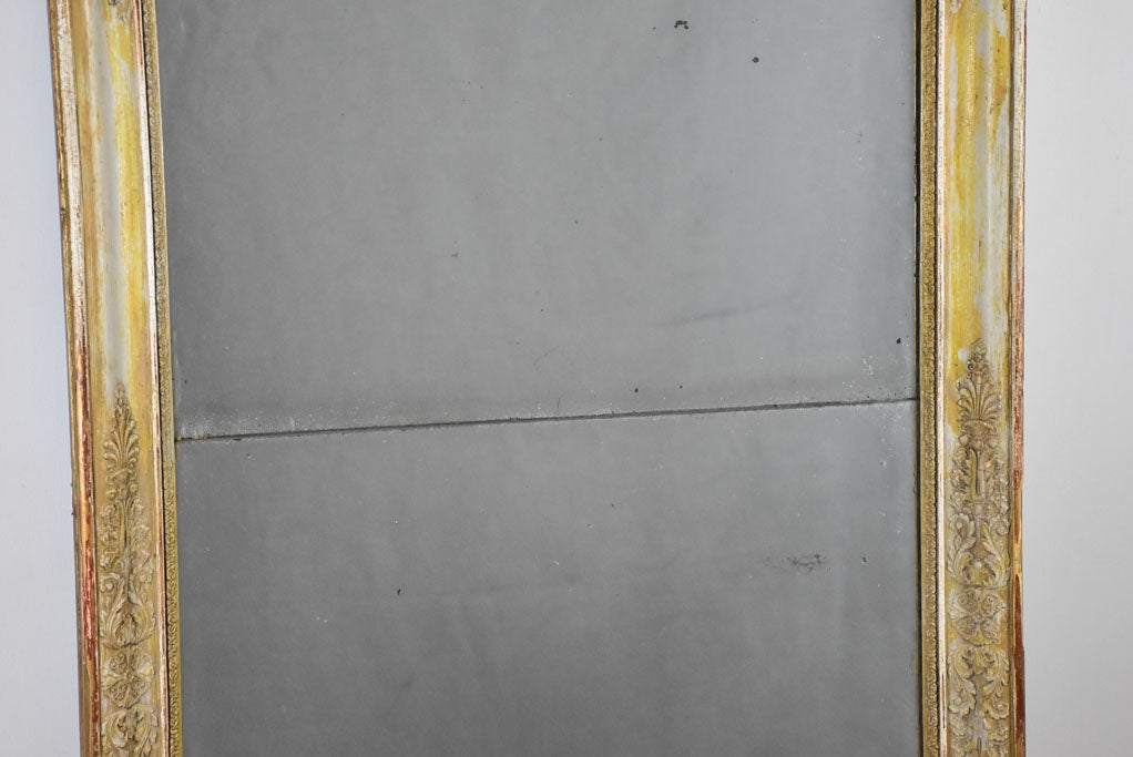 Large early 19th-century Restauration mirror with two panes 27¼" x 50"