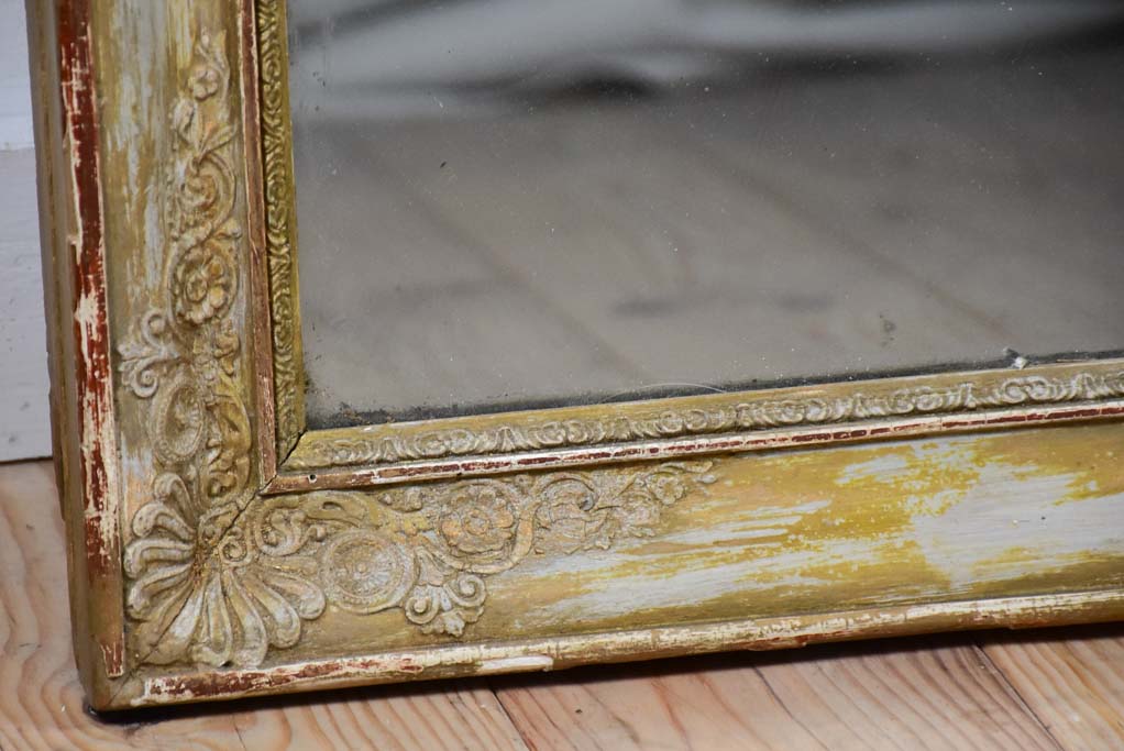 Large early 19th-century Restauration mirror with two panes 27¼" x 50"