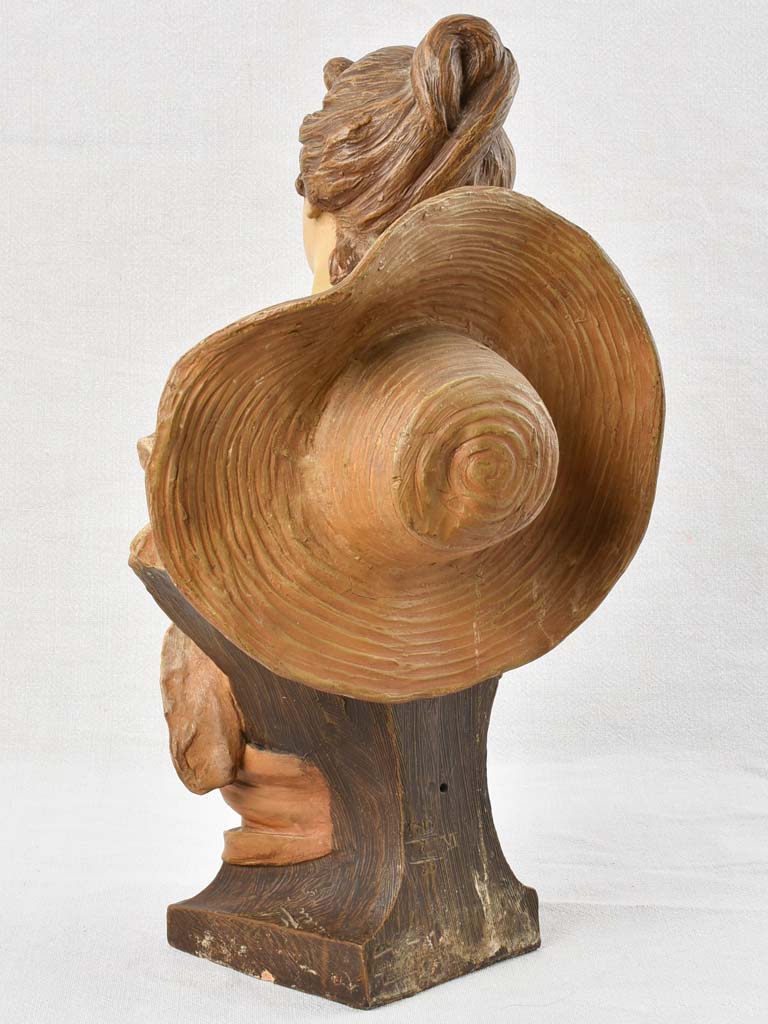 Historic Signed Goldschieder Woman Bust