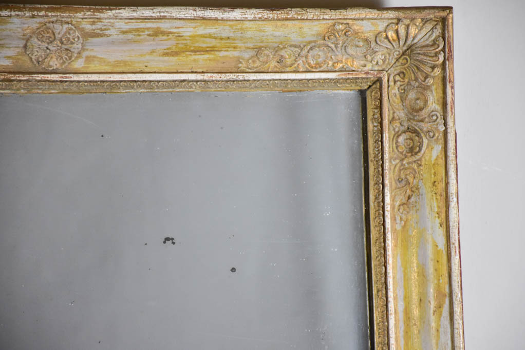 Large early 19th-century Restauration mirror with two panes 27¼" x 50"
