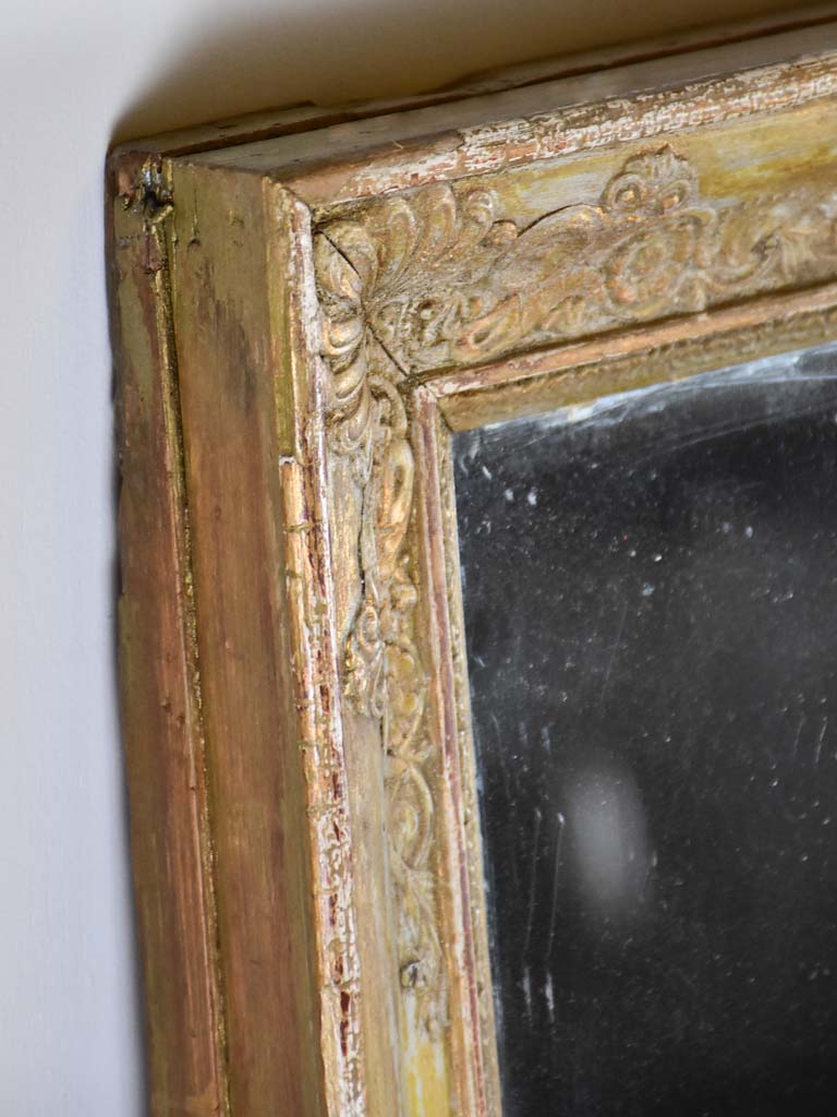Large early 19th-century Restauration mirror with two panes 27¼" x 50"