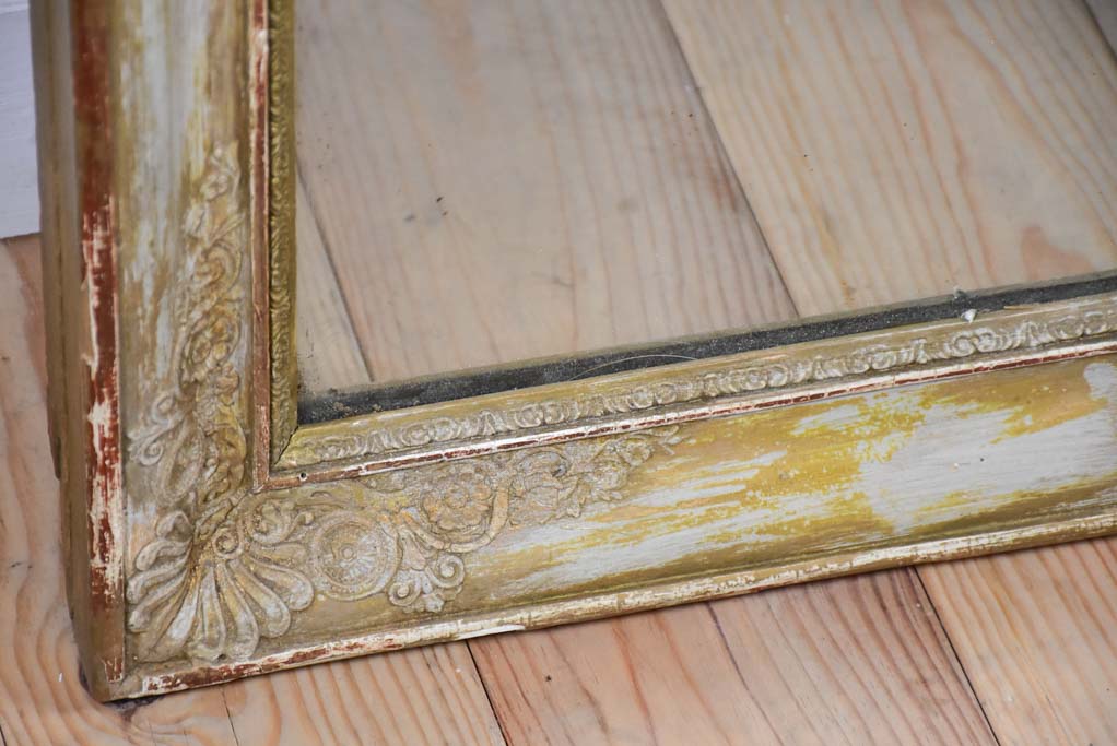 Large early 19th-century Restauration mirror with two panes 27¼" x 50"