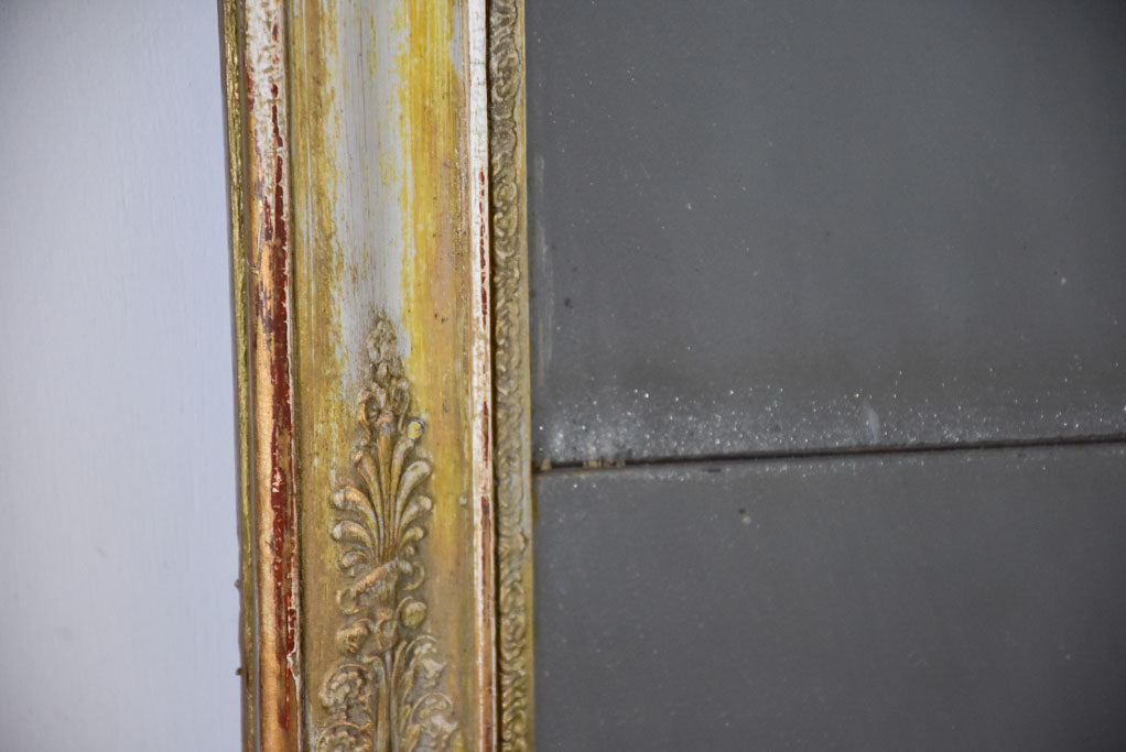 Large early 19th-century Restauration mirror with two panes 27¼" x 50"