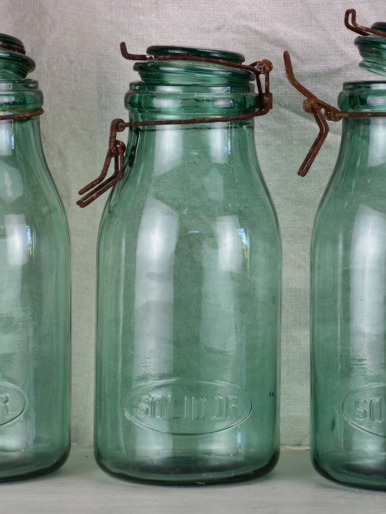 Collection of six antique French preserving jars