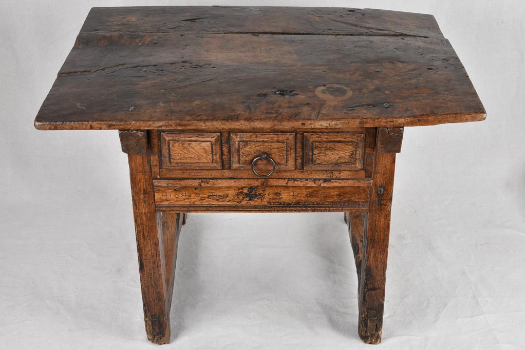 Primitive 17th century side table with drawer 36¼" x 26"