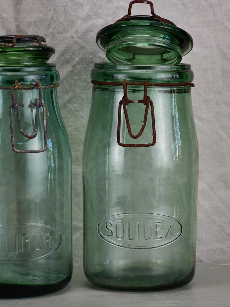 Collection of six antique French preserving jars