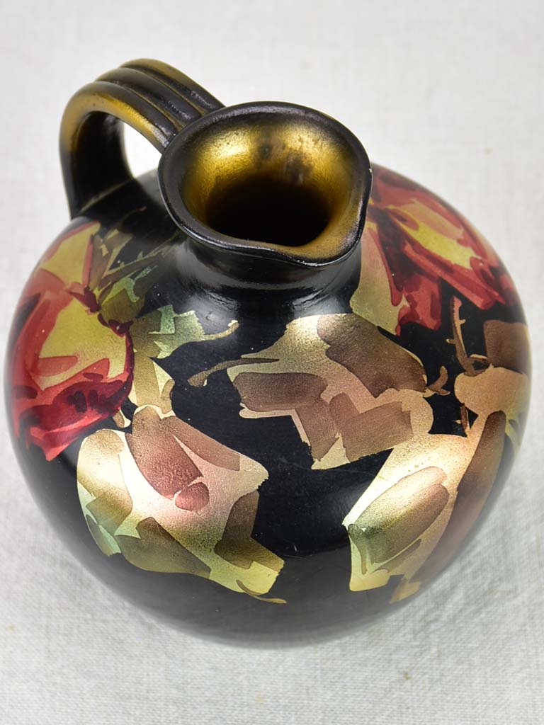 1950s French Vallauris Floral Pitcher